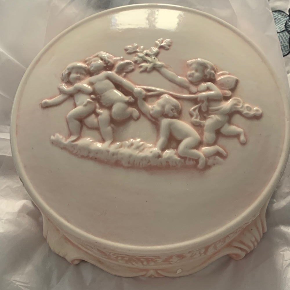 Cherub Embossed Decorative Plate